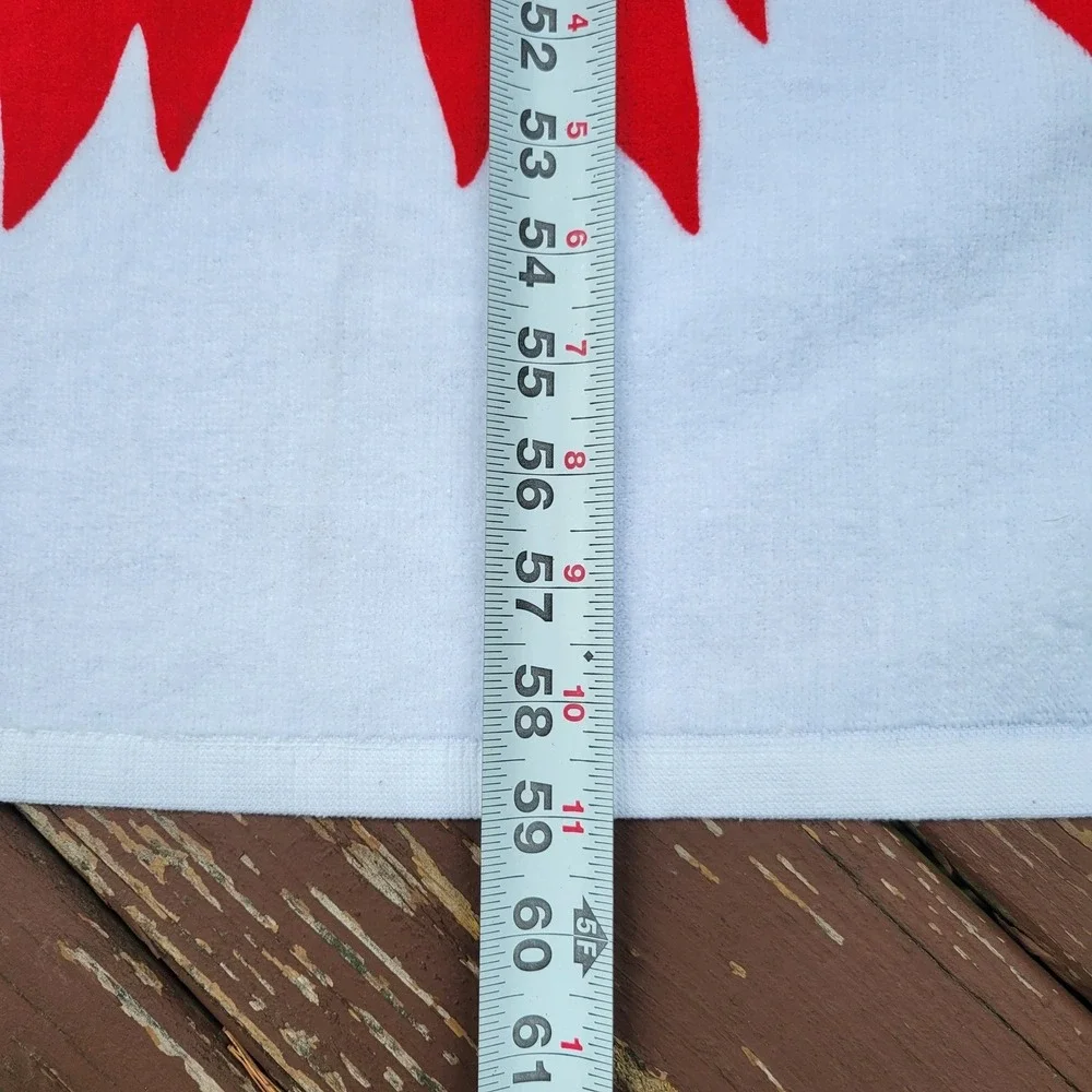 Vintage R.A. Briggs NOT! Graphic Beach Towel 90s Pop Culture White Red Cotton‎